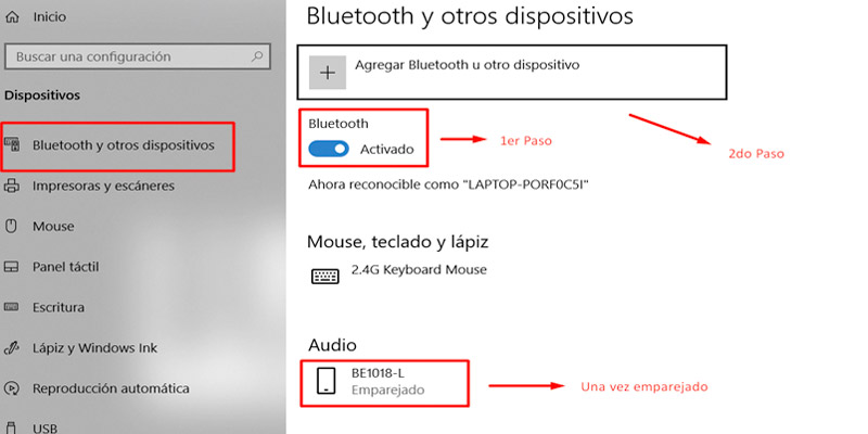 Activar Bluetooth en Pc Windows
